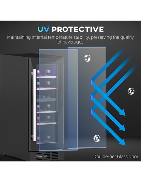 HOMCOM 16 Bottle Dual Zone 5-18℃ Wine Fridge - Black - pic 127414 | FastDaddyshop