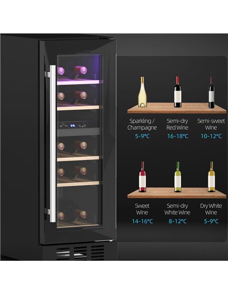 HOMCOM 16 Bottle Dual Zone 5-18℃ Wine Fridge - Black - pic 127415 | FastDaddyshop