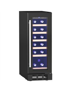HOMCOM 19 Bottle 5-18℃ Wooden Rack Wine Fridge - Black