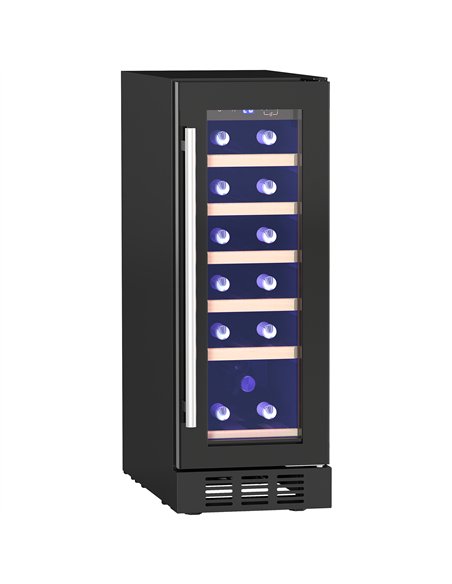 HOMCOM 19 Bottle 5-18℃ Wooden Rack Wine Fridge - Black - pic 127416 | FastDaddyshop