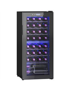 HOMCOM 32 Bottle Dual Zone 5-18℃ Wine Fridge - Black
