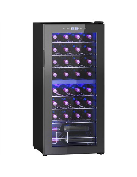 HOMCOM 32 Bottle Dual Zone 5-18℃ Wine Fridge - Black - pic 127425 | FastDaddyshop