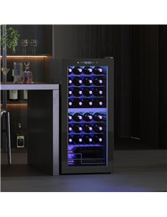 HOMCOM 32 Bottle Dual Zone 5-18℃ Wine Fridge - Black 2