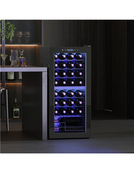 HOMCOM 32 Bottle Dual Zone 5-18℃ Wine Fridge - Black - pic 127426 | FastDaddyshop