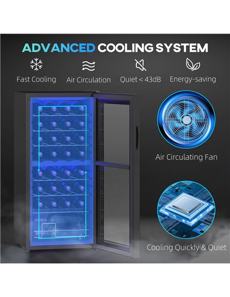 HOMCOM 32 Bottle Dual Zone 5-18℃ Wine Fridge - Black - pic 127428 | FastDaddyshop