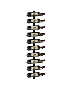 HOMCOM 10-Tier Wall Mount Wine Rack, Steel Wall Wine Rack for 10 Wine Bottles, Wall Wine Display Rack for Kitchen, Dining Room, 