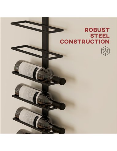 HOMCOM 10-Tier Wall Mount Wine Rack, Steel Wall Wine Rack for 10 Wine Bottles, Wall Wine Display Rack for Kitchen, Dining Room, 