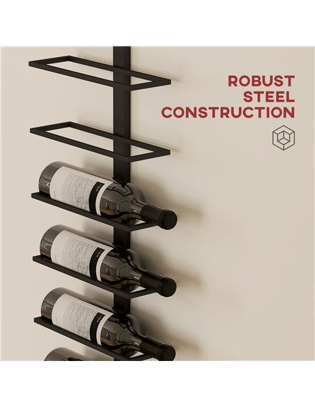 HOMCOM 10-Tier Wall Mount Wine Rack, Steel Wall Wine Rack for 10 Wine Bottles, Wall Wine Display Rack for Kitchen, Dining Room,  - pic 127439 | FastDaddyshop