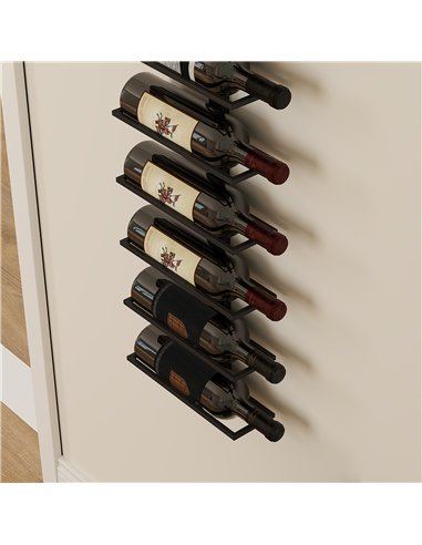 HOMCOM 10-Tier Wall Mount Wine Rack, Steel Wall Wine Rack for 10 Wine Bottles, Wall Wine Display Rack for Kitchen, Dining Room, 