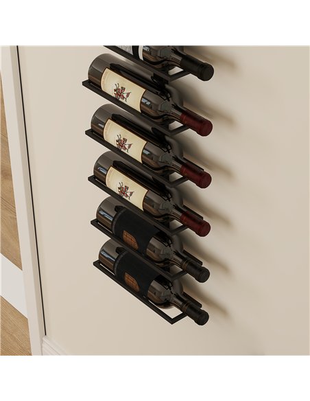 HOMCOM 10-Tier Wall Mount Wine Rack, Steel Wall Wine Rack for 10 Wine Bottles, Wall Wine Display Rack for Kitchen, Dining Room,  - pic 127441 | FastDaddyshop