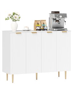 HOMCOM Sideboard Buffet Cabinet, Modern Kitchen Storage Cabinet with 4 Doors and Adjustable Shelves, Living Room Cabinet with Me