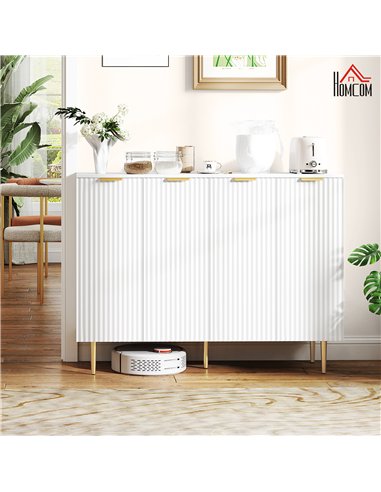 HOMCOM Sideboard Buffet Cabinet, Modern Kitchen Storage Cabinet with 4 Doors and Adjustable Shelves, Living Room Cabinet with Me