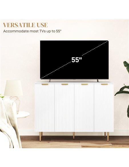 HOMCOM Sideboard Buffet Cabinet, Modern Kitchen Storage Cabinet with 4 Doors and Adjustable Shelves, Living Room Cabinet with Me - pic 127457 | FastDaddyshop