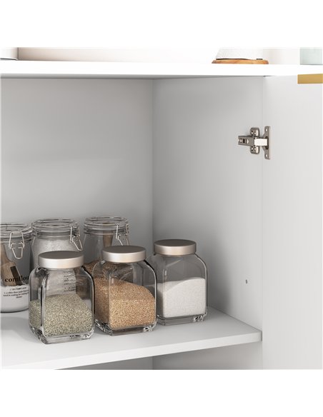HOMCOM Sideboard Buffet Cabinet, Modern Kitchen Storage Cabinet with 4 Doors and Adjustable Shelves, Living Room Cabinet with Me - pic 127460 | FastDaddyshop