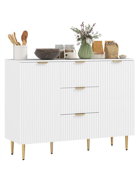 HOMCOM Sideboard Buffet Cabinet, Modern Kitchen Storage Cabinet with 3 Drawers and Adjustable Shelves, Living Room Cabinet with  - pic 127461 | FastDaddyshop