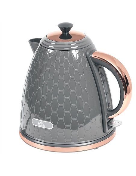 HOMCOM 3kW Rapid Boil Honeycomb Kettle - Grey - pic 127479 | FastDaddyshop