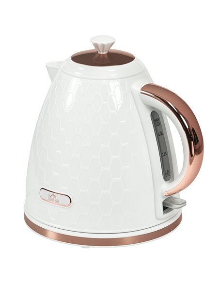 HOMCOM 3kW Rapid Boil Honeycomb Kettle - Cream - pic 127488 | FastDaddyshop