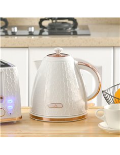 HOMCOM 3kW Rapid Boil Honeycomb Kettle - Cream 2