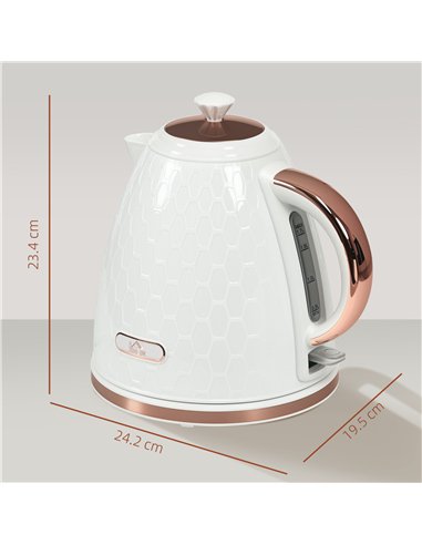 HOMCOM 3kW Rapid Boil Honeycomb Kettle - Cream