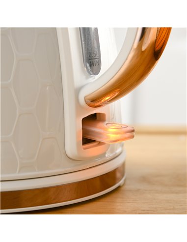 HOMCOM 3kW Rapid Boil Honeycomb Kettle - Cream