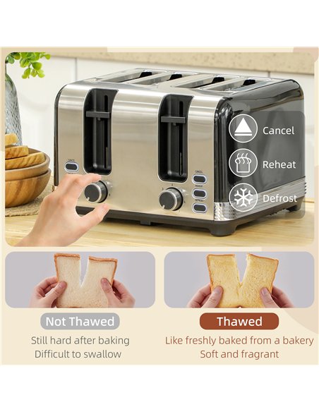 HOMCOM Polished Metal Kettle and Toaster Set - Black - pic 127501 | FastDaddyshop