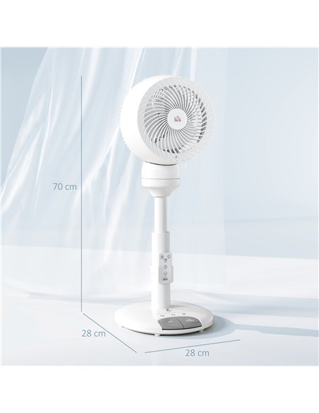 HOMCOM 9'' Air Circulator Fan 3 Speed 3 Mode, 70° Oscillation 90° Vertical Tilt, Height Adjustable, Remote Controller, for Livin - pic 127535 | FastDaddyshop