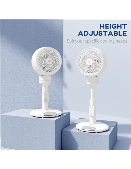HOMCOM 9'' Air Circulator Fan 3 Speed 3 Mode, 70° Oscillation 90° Vertical Tilt, Height Adjustable, Remote Controller, for Livin - pic 127540 | FastDaddyshop