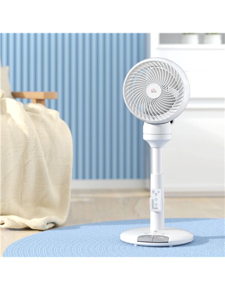 HOMCOM 9'' Air Circulator Fan 3 Speed 3 Mode, 70° Oscillation 90° Vertical Tilt, Height Adjustable, Remote Controller, for Livin - pic 127541 | FastDaddyshop