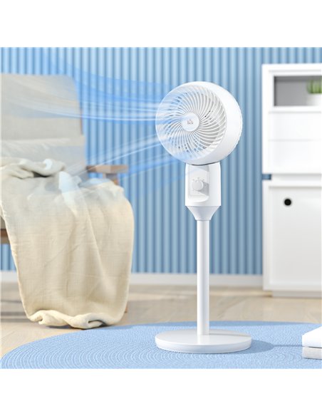 HOMCOM 9'' Air Circulator Fan 3 Speed, 70° Oscillation 90° Vertical Tilt, Carry Handle, Pedestal Fan, Pedestal Fan for Living Ro - pic 127543 | FastDaddyshop