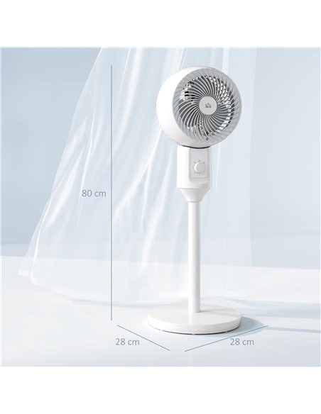 HOMCOM 9'' Air Circulator Fan 3 Speed, 70° Oscillation 90° Vertical Tilt, Carry Handle, Pedestal Fan, Pedestal Fan for Living Ro - pic 127544 | FastDaddyshop