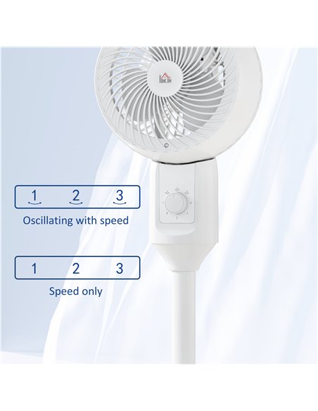 HOMCOM 9'' Air Circulator Fan 3 Speed, 70° Oscillation 90° Vertical Tilt, Carry Handle, Pedestal Fan, Pedestal Fan for Living Ro - pic 127545 | FastDaddyshop