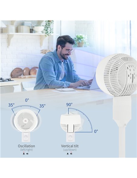 HOMCOM 9'' Air Circulator Fan 3 Speed, 70° Oscillation 90° Vertical Tilt, Carry Handle, Pedestal Fan, Pedestal Fan for Living Ro - pic 127547 | FastDaddyshop