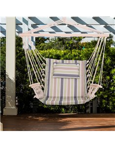 Outsunny Garden Outdoor Hanging Hammock Chair, Multicoloured stripes 2