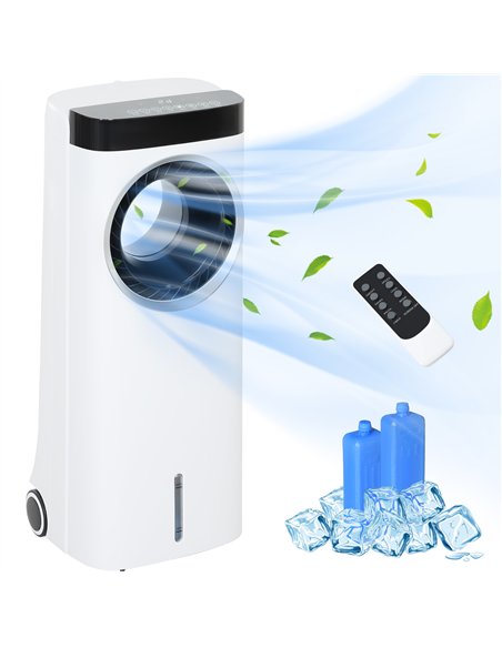 HOMCOM Evaporative Air Cooler, 6.5L 4-in-1 Bladeless Portable Cooler, Fan, Humidifier, Air Clean with Oscillation, 3 Speeds, 24H - pic 127551 | FastDaddyshop