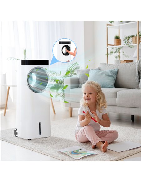 HOMCOM Evaporative Air Cooler, 6.5L 4-in-1 Bladeless Portable Cooler, Fan, Humidifier, Air Clean with Oscillation, 3 Speeds, 24H - pic 127552 | FastDaddyshop