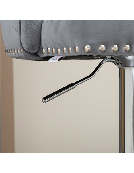 HOMCOM Modern Adjustable Bar Stools Set of 2, Swivel Velvet Barstools with Button Tufted Back, Footrest, Nailhead Trim for Home  - pic 127585 | FastDaddyshop