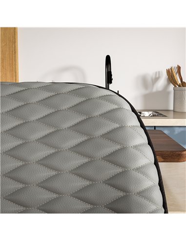 HOMCOM Set of Two Faux Leather Bar Stools - Grey