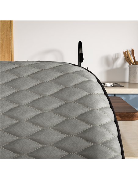 HOMCOM Set of Two Faux Leather Bar Stools - Grey - pic 127612 | FastDaddyshop
