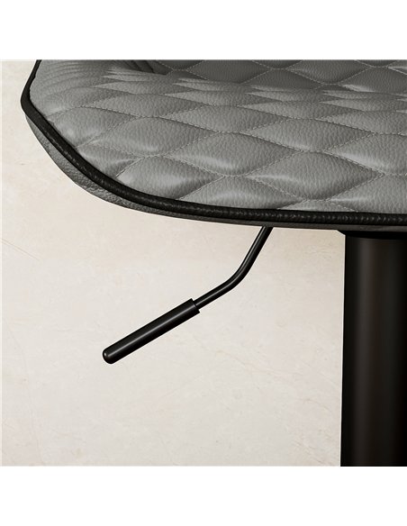 HOMCOM Set of Two Faux Leather Bar Stools - Grey - pic 127613 | FastDaddyshop