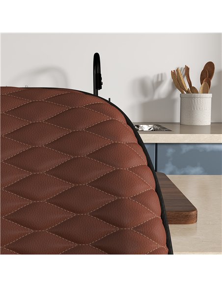 HOMCOM Set of Two Faux Leather Bar Stools - Brown - pic 127621 | FastDaddyshop