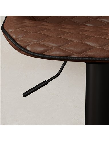 HOMCOM Set of Two Faux Leather Bar Stools - Brown
