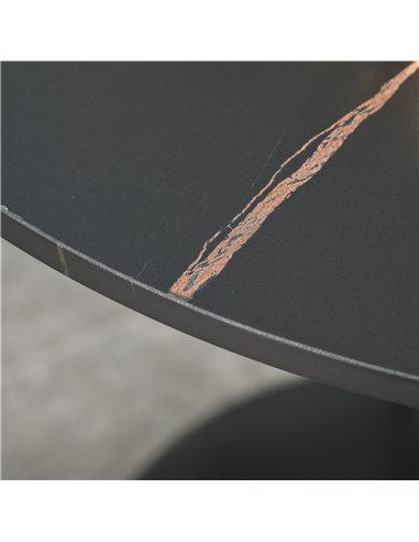 HOMCOM Modern Round Dining Table Leisure Coffee Bistro Table with Metal Base for Kitchen & Dining Room Black