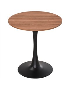HOMCOM Modern Round Dining Table Leisure Coffee Bistro Table with Metal Base for Kitchen & Dining Room Brown