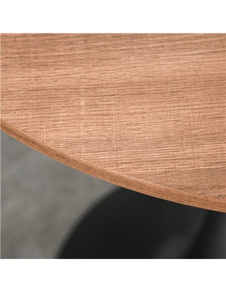 HOMCOM Modern Round Dining Table Leisure Coffee Bistro Table with Metal Base for Kitchen & Dining Room Brown - pic 127667 | FastDaddyshop