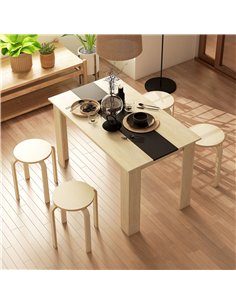 HOMCOM Stackable Stools Set of 4, Modern Stacking Chairs, Round Backless Stools for Kitchen, Dining Room, Office, Outdoors, Natu 2