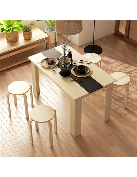HOMCOM Stackable Stools Set of 4, Modern Stacking Chairs, Round Backless Stools for Kitchen, Dining Room, Office, Outdoors, Natu - pic 127696 | FastDaddyshop