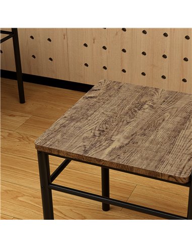 HOMCOM Modern Dining Table Set for 4, Space-Saving 5 Pieces Kitchen Table Set with Rectangle Table and Steel Frame, Oak