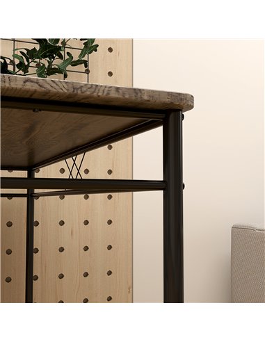 HOMCOM Modern Dining Table Set for 4, Space-Saving 5 Pieces Kitchen Table Set with Rectangle Table and Steel Frame, Oak