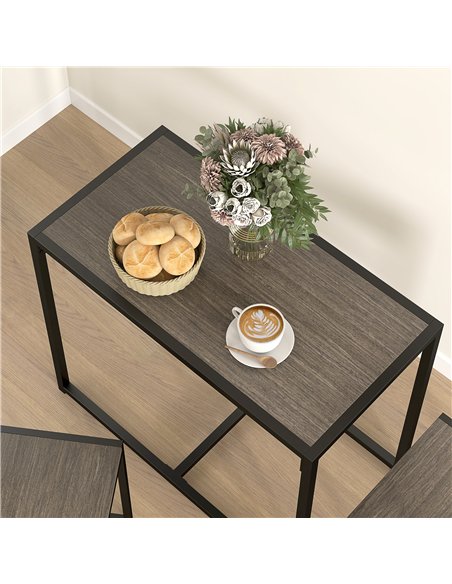 HOMCOM Dining Table and Chairs Set 2, Dining Room Sets, Rectangular Space Saving Table and 2 Chairs for Compact Kitchens, Steel  - pic 127739 | FastDaddyshop