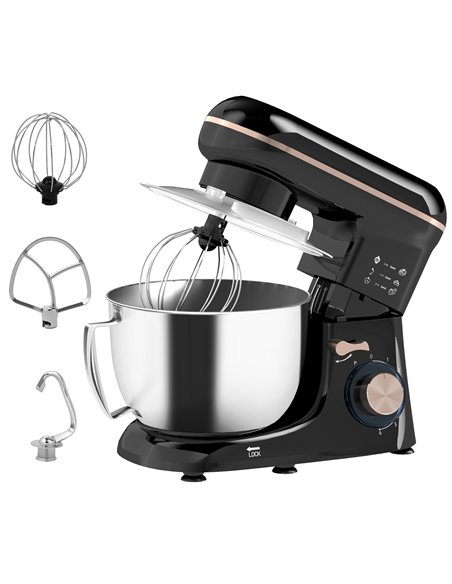 HOMCOM 1300W Kitchen Stand Mixer, with Accessories - Black - pic 127749 | FastDaddyshop